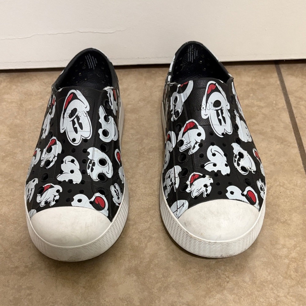Kids Black and White Slip-On Shoes